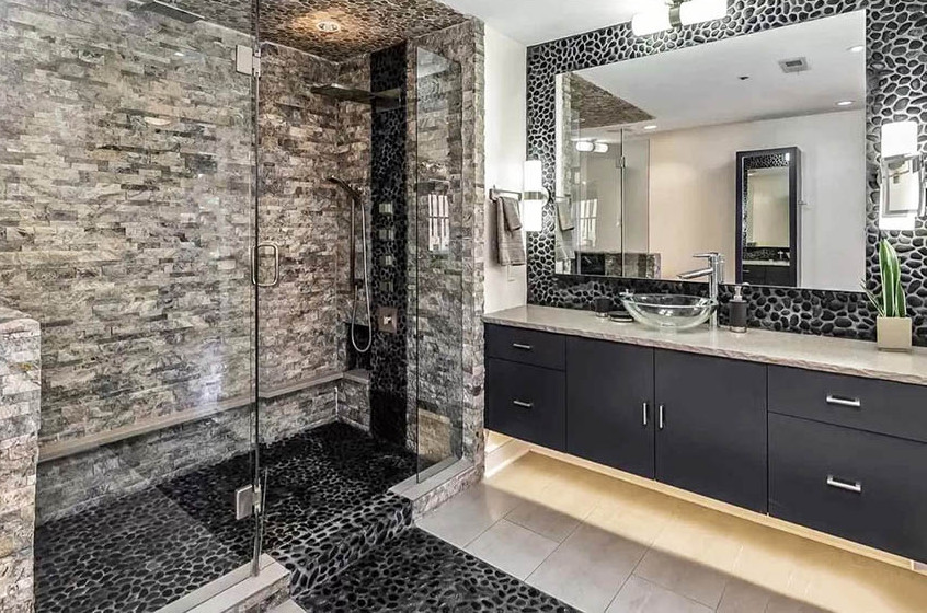 Sliced Pebble Tile Shower Floor Ideas to Beautify Your Bathroom